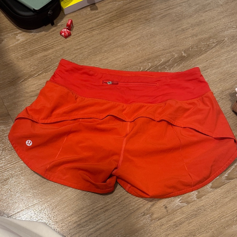 lululemon athletica Women's Red & Coral Athletic Skort-Style Shorts